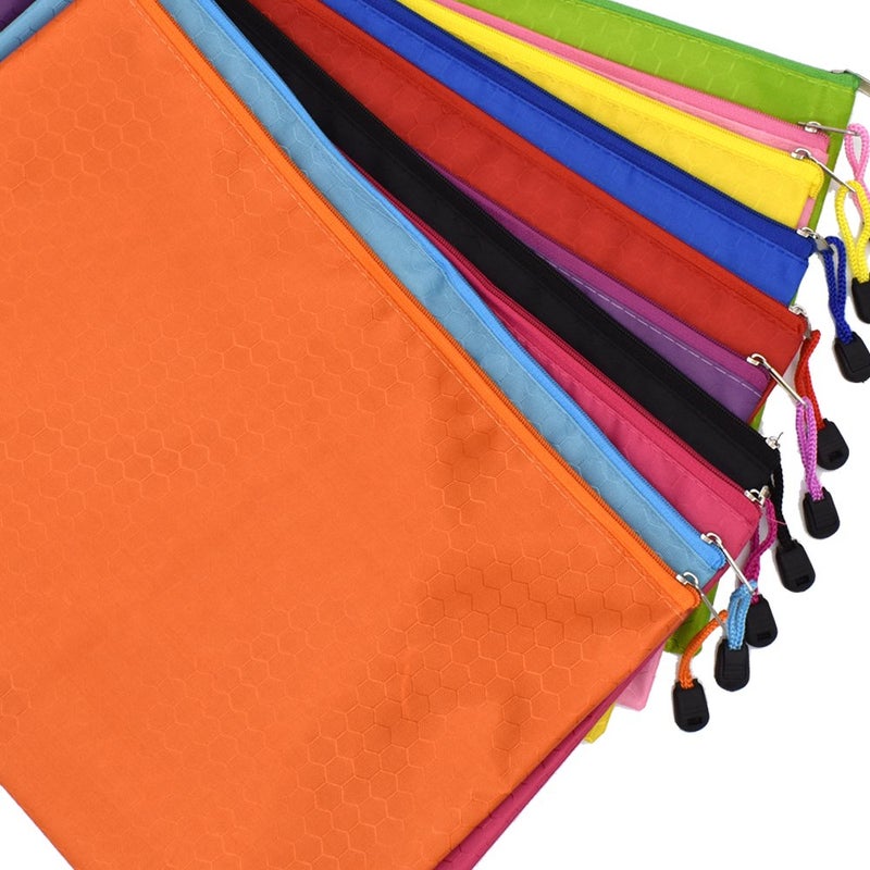 Renashed 10Pcs A4 Waterproof Zipper File Bags Football Pattern Office Document Bags Students Files Category Bag 10 Color - Image 3